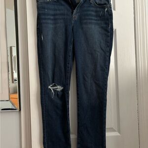 Hudson Jeans Blue Straight Leg Distressed Denim